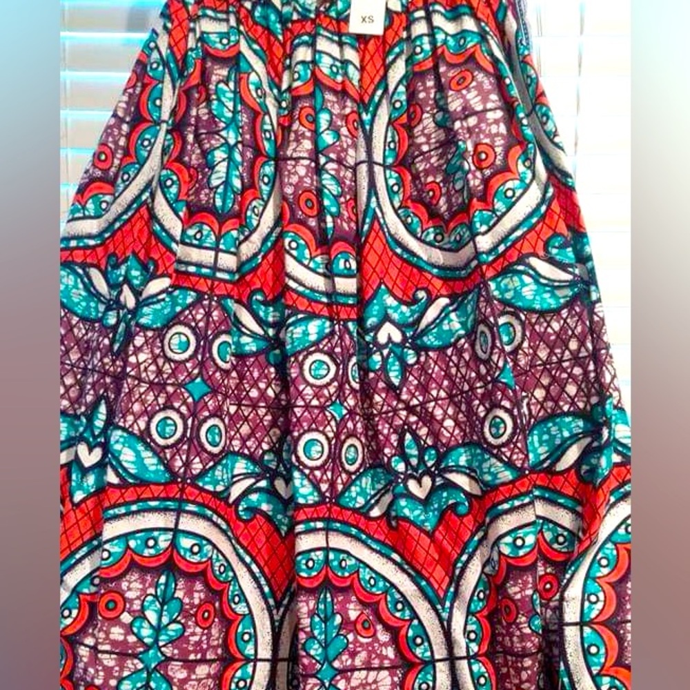 African Print Maxi Skirt with Pockets. Floor Length
